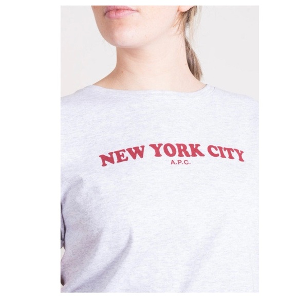A.P.C. | Hip Euro Style Streetwear New York City T Shirt Heathered Grey | L - Picture 2 of 16